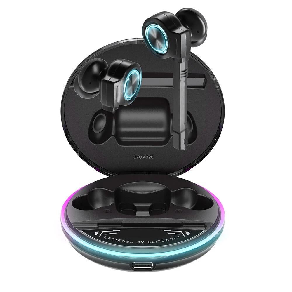 Наушники беспроводные BlitzWolf BW-FLB3 Bluetooth со съемным микрофоном Черный (1177)