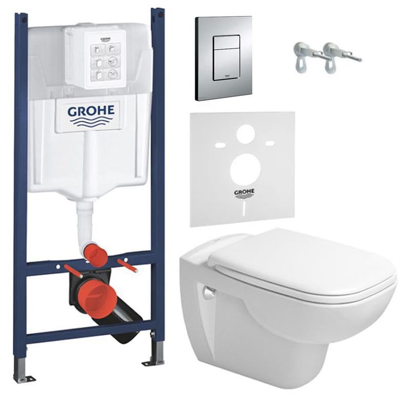 Комплект инсталляции Grohe Rapid SL 45700900A1_3884000G_38732000 с унитазом кнопка Хром (233650)