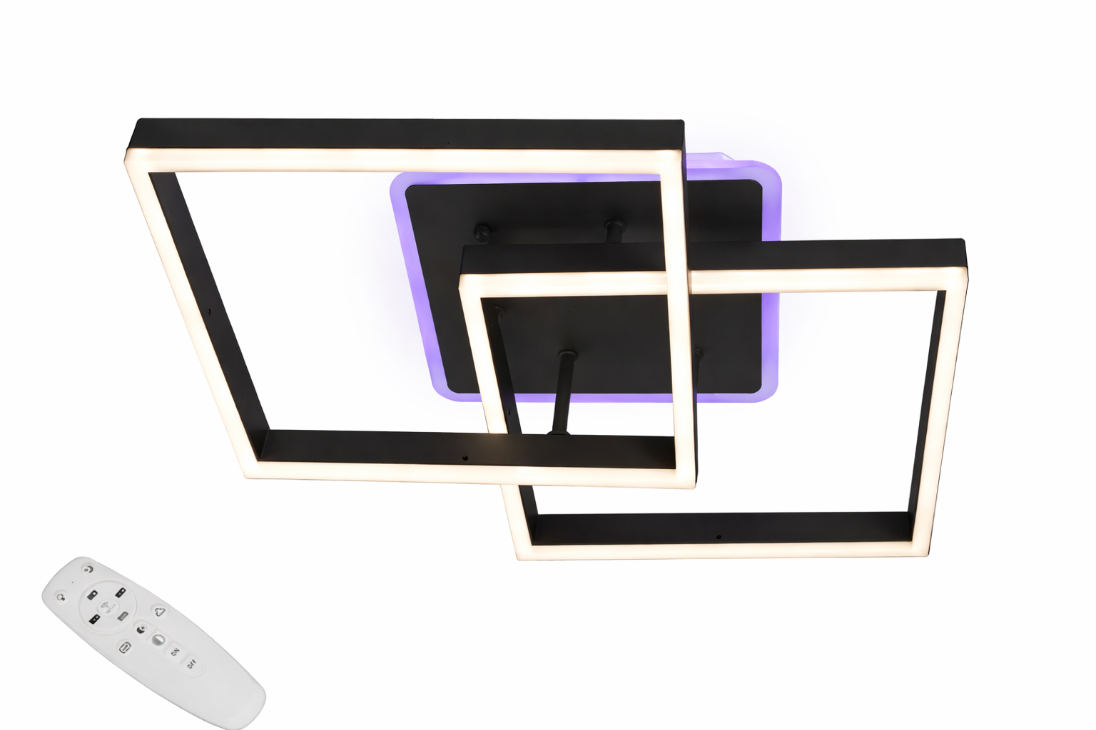 Люстра LED потолочная/пульт/димер 64Вт Черный (2546BK LED 3color dimmer)