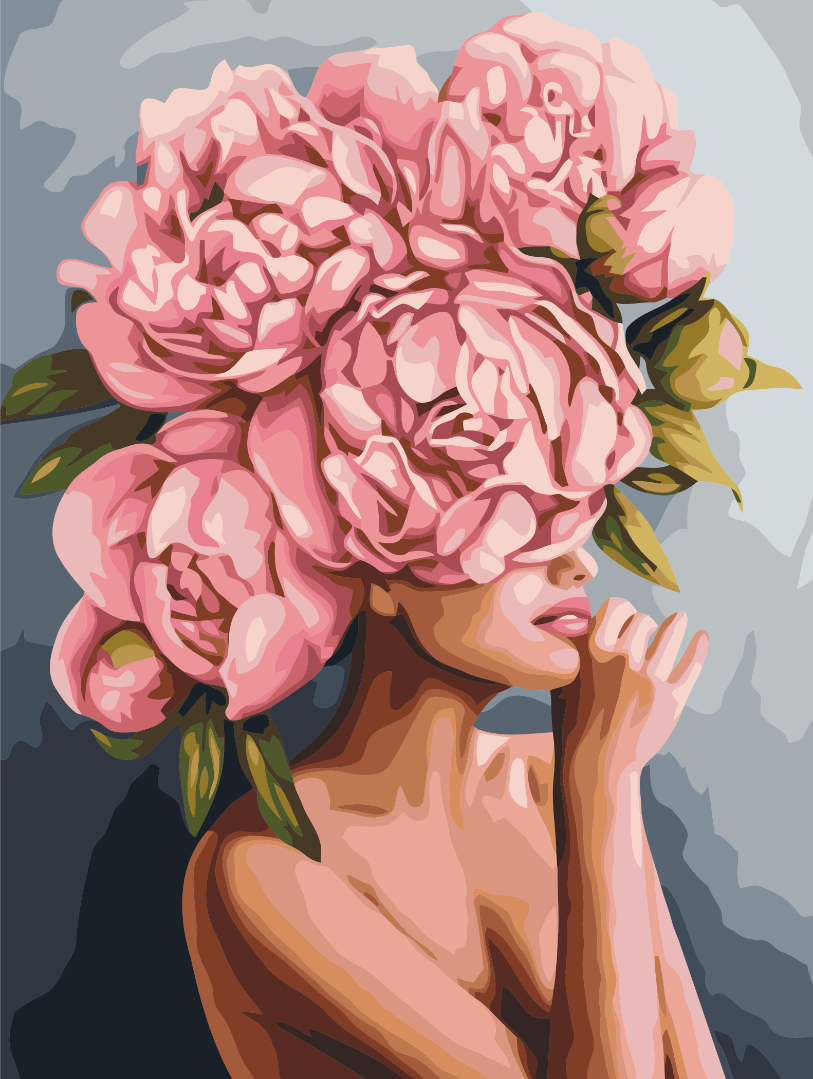 Картина по номерам Brushme Прикосновение пионов 30x40 см (RBS51481)