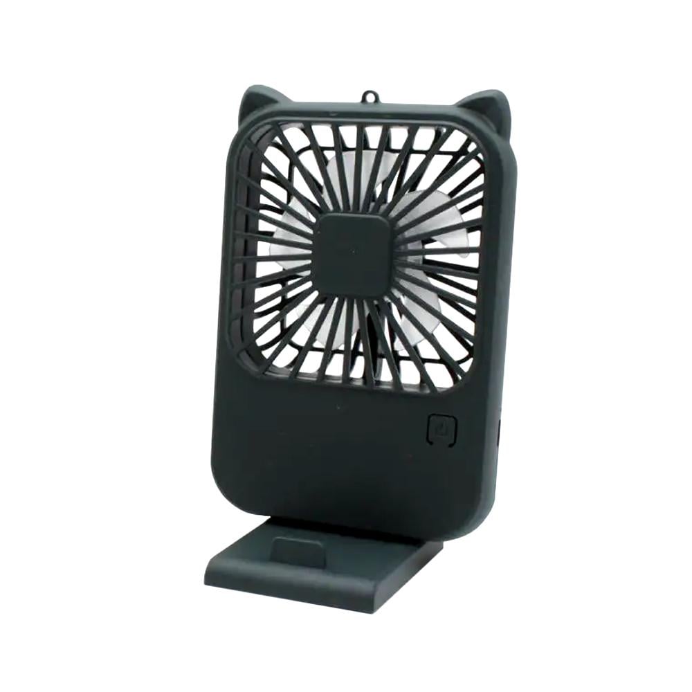 Міні-вентилятор портативний Portable Fan PF-03 USB з підставкою та ремінцем акумуляторний 2-4 Вт Зелений (SS-83)