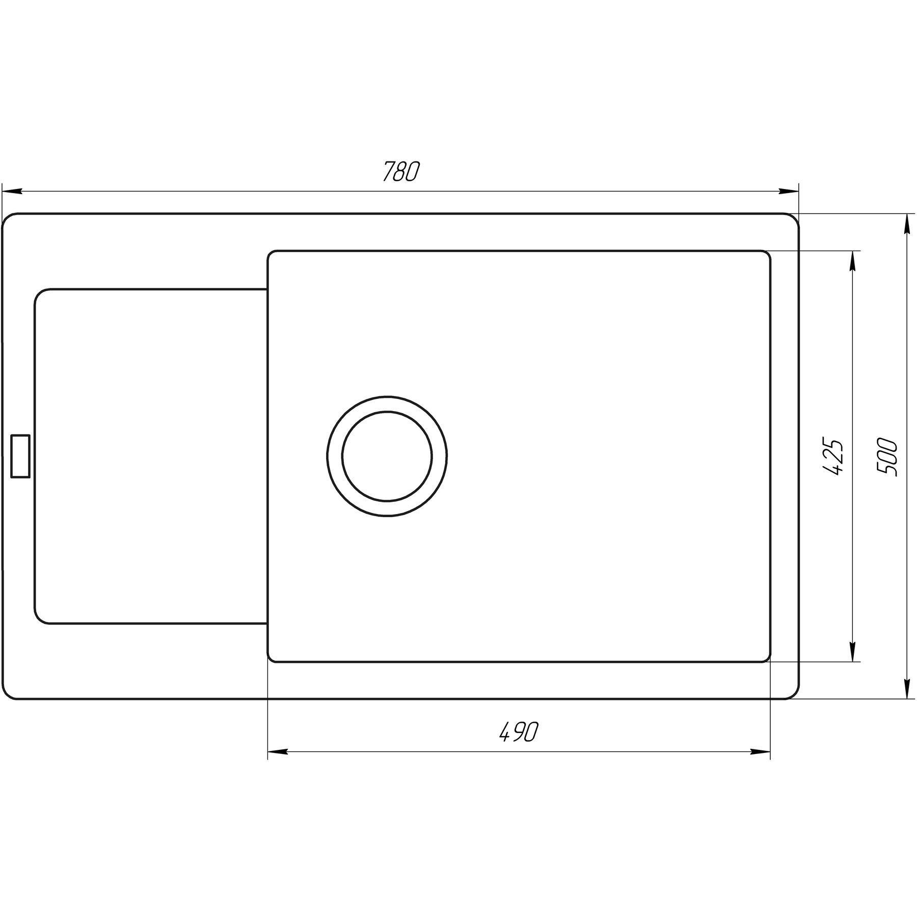 Мойка гранитная Globus Lux MalabI А0001 780х500 мм Черный (000022431) - фото 5