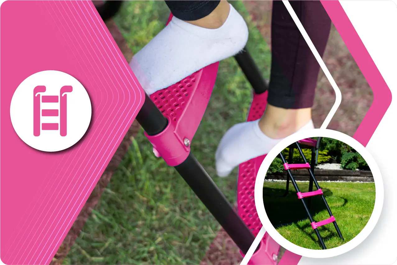 Батут Thunder INSIDE ULTRA с внутренней сеткой 8 футов 244 см Черно-розовый (419911) - фото 8