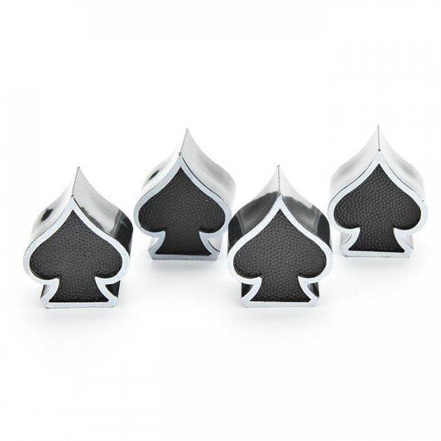 Набір ковпачків на ніпель для автомобіля SUNROZ Caps Heart 4 шт. Black Набір ковпачків на ніпель для автомобіля SUNROZ Caps Heart 4 шт. Black