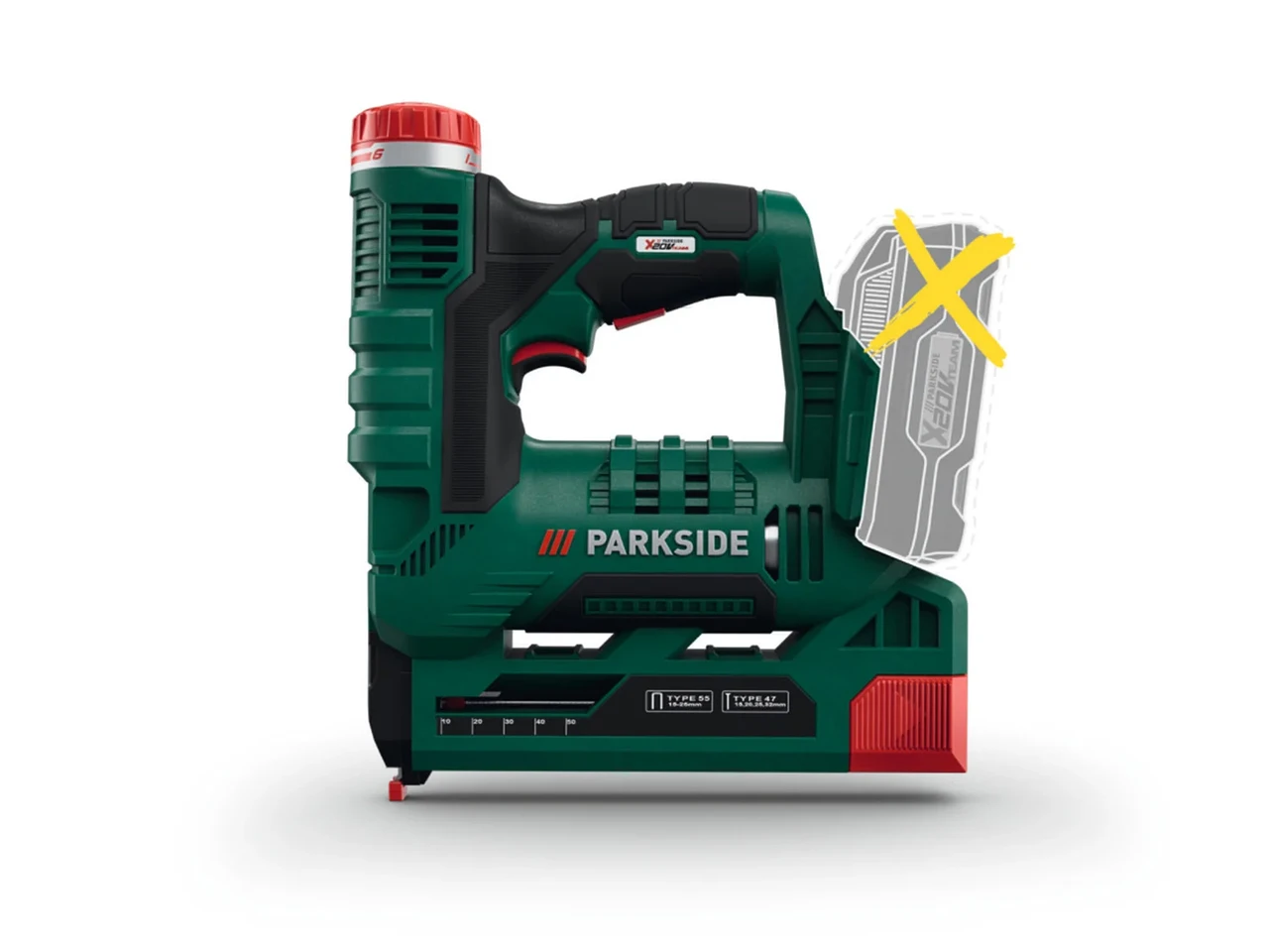 Степлер акумуляторний PARKSIDE PAT 20-Li A1 20 В скоби 15–25 мм/гвозді 15–32 мм без акумулятора та зарядного пристрою (PAT20)