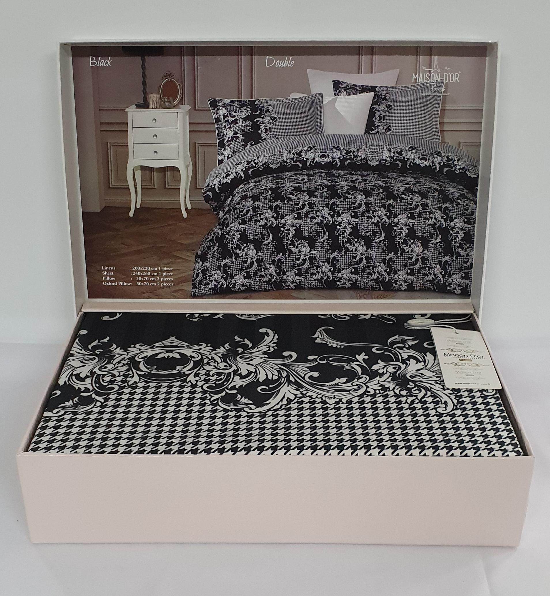 Комплект постельного белья Maison D'or Cатин 200х220 Black (02MD200220SkBlack)