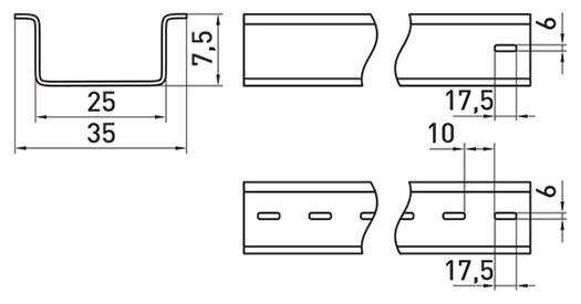 Рейка DIN E.NEXT e.din.stand.rail.101 35x7,5x1 мм х 10 см перфорированная (s023009) - фото 2