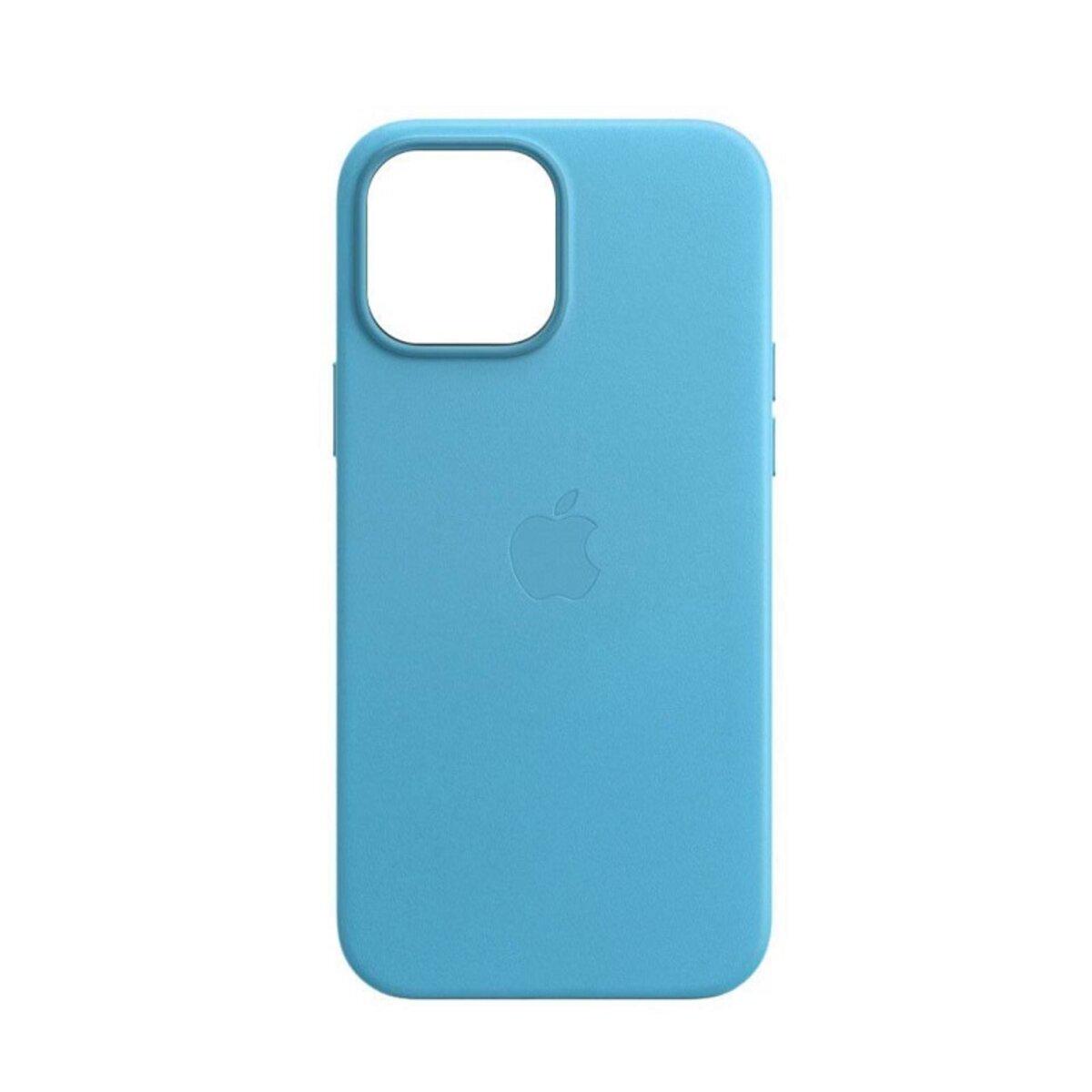 Противоударный чехол для Apple iPhone 15 Pro Max Leather AAA Full Magsafe IC Sky Blue