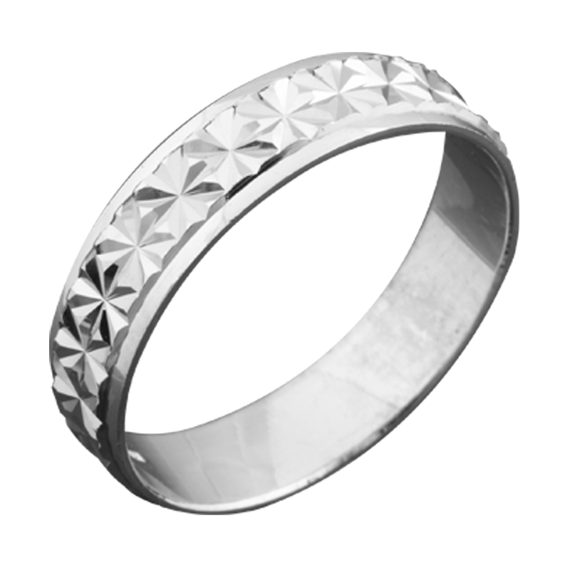 Обручка срібна з рельєфним орнаментом по всьому периметру р. 18