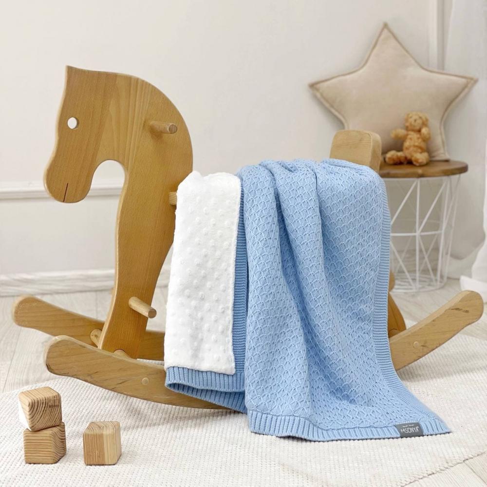 Плед-одеяло детское WellSoft Ромб мелкий 80х100 см Голубой (937907)