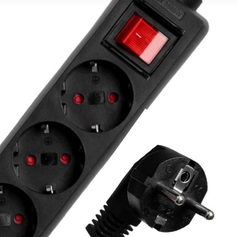 Мережевий фільтр-подовжувач Logan SFB5-3 5 розеток 3 м Black (28690346) - фото 7 Мережевий фільтр-подовжувач Logan SFB5-3 5 розеток 3 м Black (28690346) - фото 7