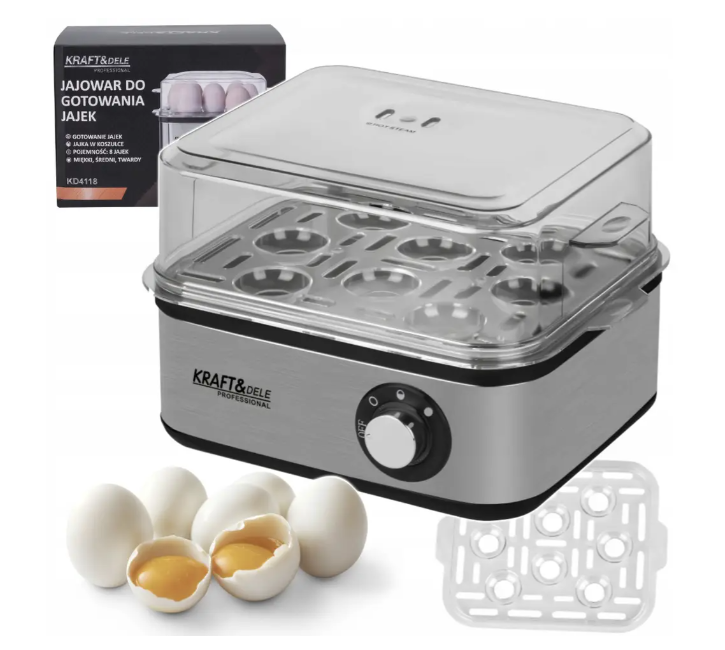 Яйцеварка електрична Kraft&Dele KD4118 500 Вт на 8 яєць Сріблястий (29599621) - фото 2 Яйцеварка електрична Kraft&Dele KD4118 500 Вт на 8 яєць Сріблястий (29599621) - фото 2