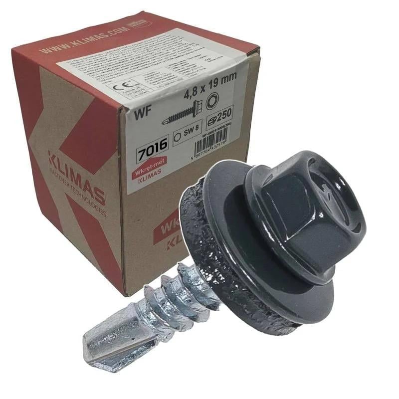 Саморез Wkret-Met для крепления металлического профиля к легким металлическим конструкциям 250 шт. SWMH 4,8х19 (7016)