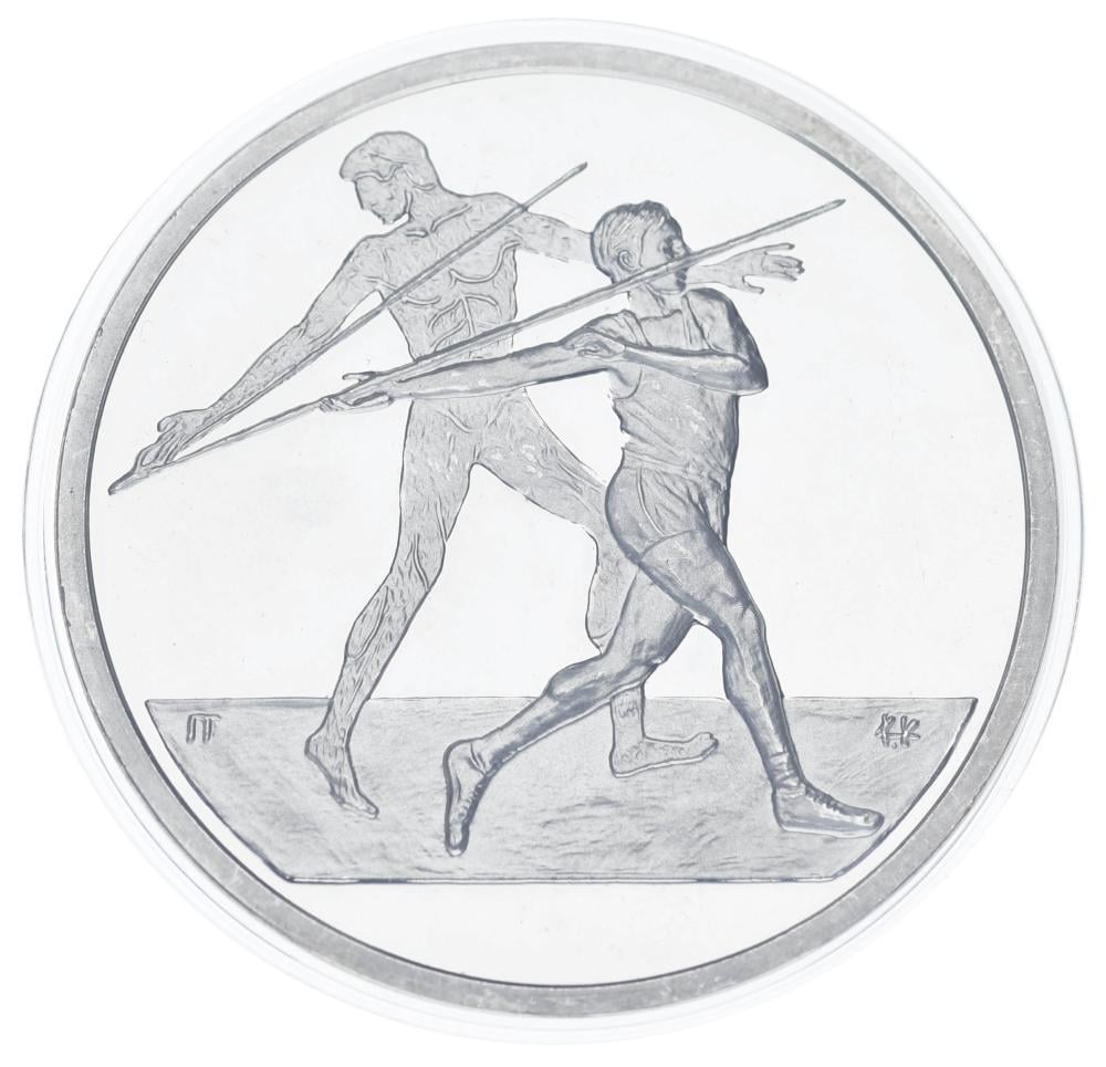 Колекційна монета Греція 10 євро 2004 срібло UNC XXVIII літні олімпійські ігри в м. Афіни Метання списа