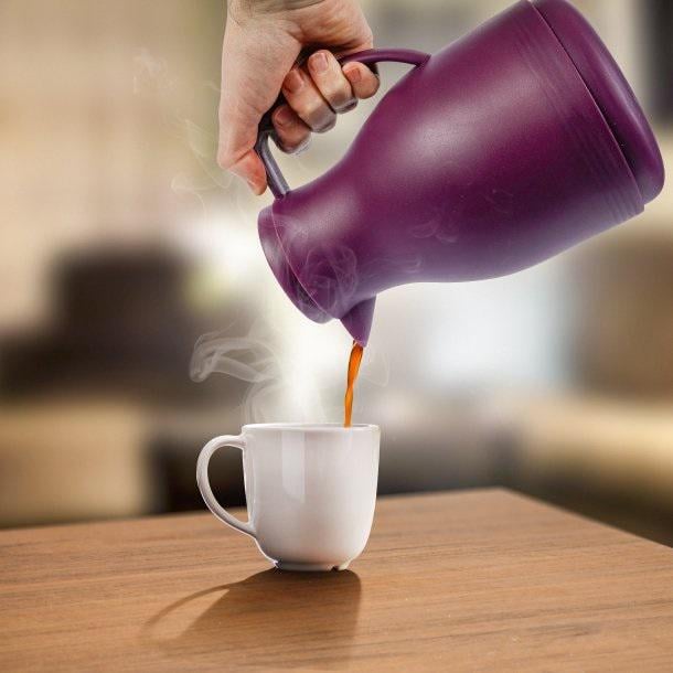 Термос Axentia с кнопкой стеклянная колба 17х24х14 см 1 л Фиолетовый (135293) - фото 2 Термос Axentia с кнопкой стеклянная колба 17х24х14 см 1 л Фиолетовый (135293) - фото 2