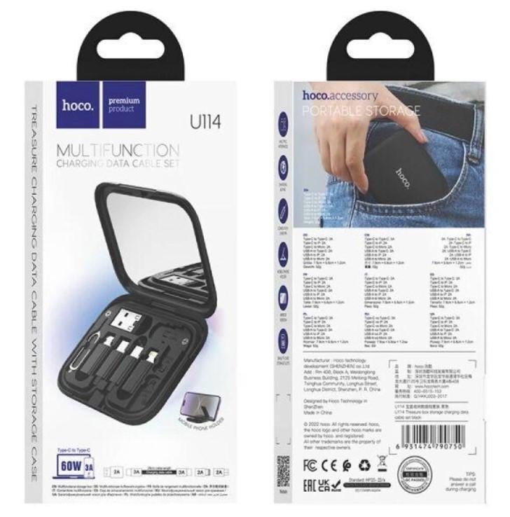 Кабель Hoco U114 Type-C-MicroUSB/Lightning/USB Чорний (580891) - фото 6