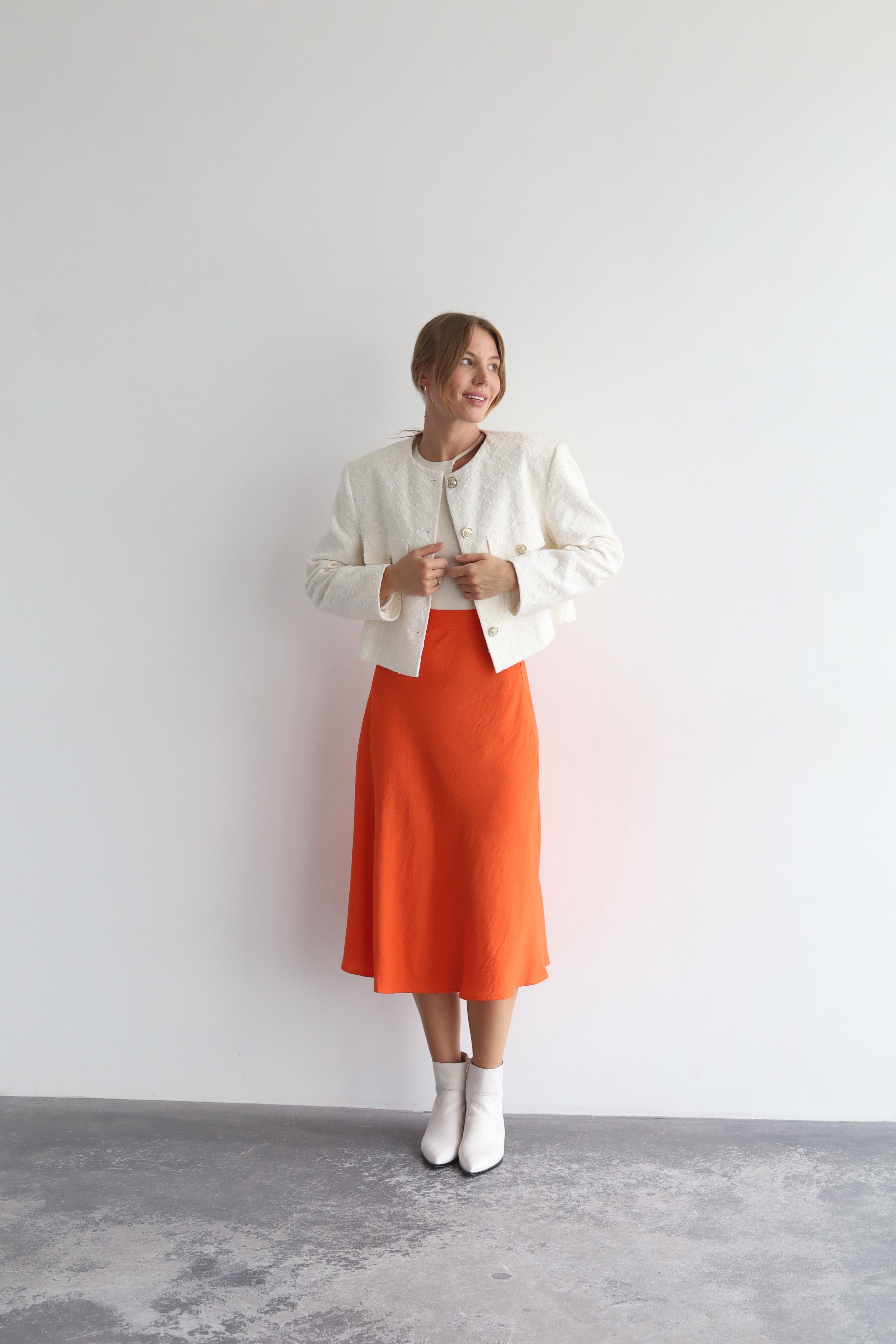 Спідниця-трапеція міді Дика Спідниця L Помаранчевий (3015) - фото 3