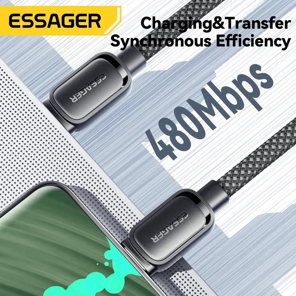 Кабель магнитный Essager Type-C PD 100W 1 м Black (25397330) - фото 4