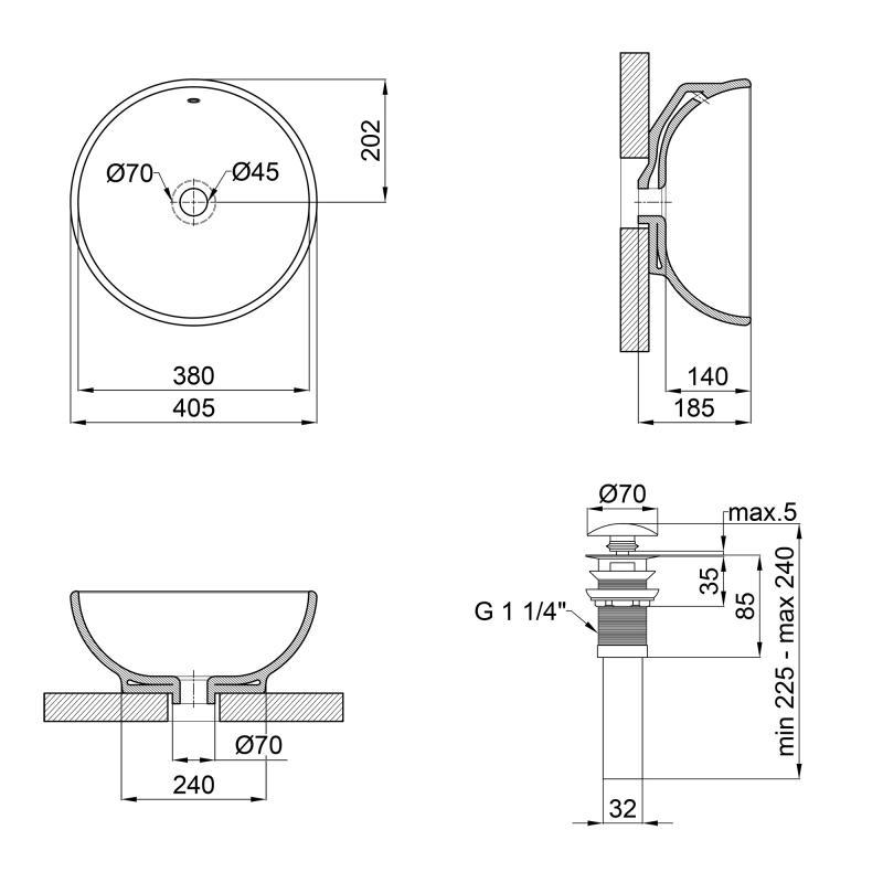 Раковина підвісна моноблок Qtap Robin QT1311A004W White - фото 6