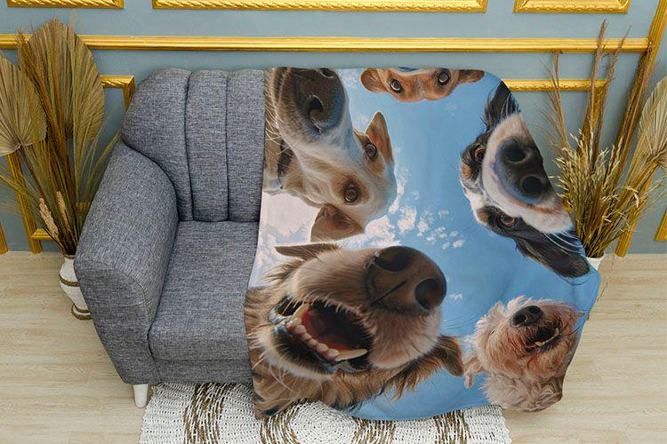 Плед 3D Funny dogs плюш двухслойный 150х210 см (114337-3)