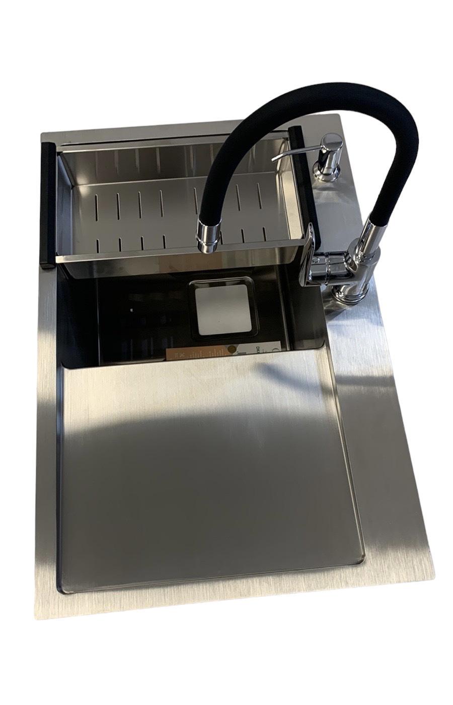 Набор мойка для кухни интегрированная Qtap DK6845L с дозатором/сушилкой/смесителем (180901)