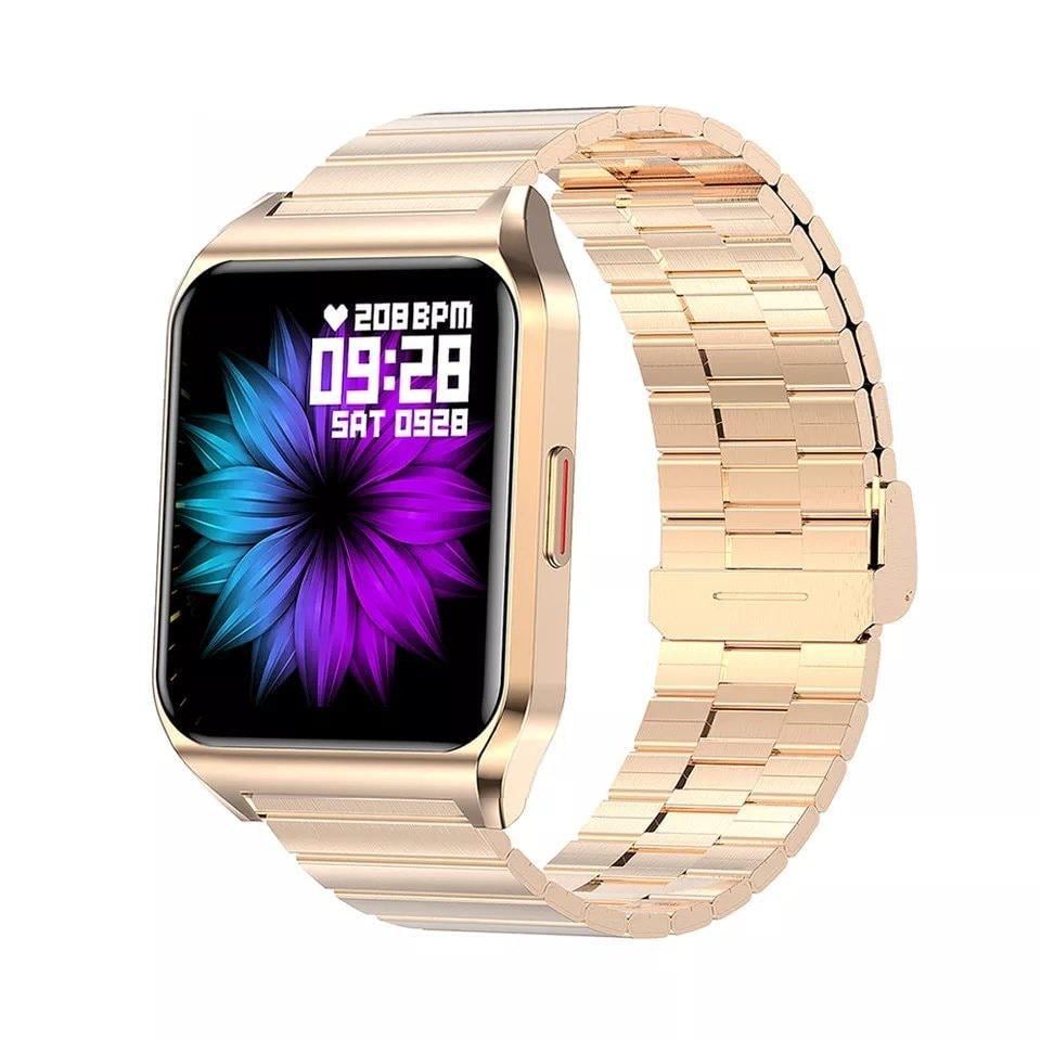 Смарт-часы Lemfo H60 Pro с тонометром/пульсоксиметром/звонки/температура тела Gold