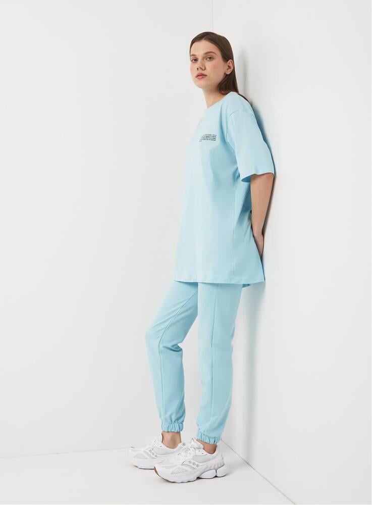 Комплект футболка/брюки Modaway 43-1022x45 женский М Голубой