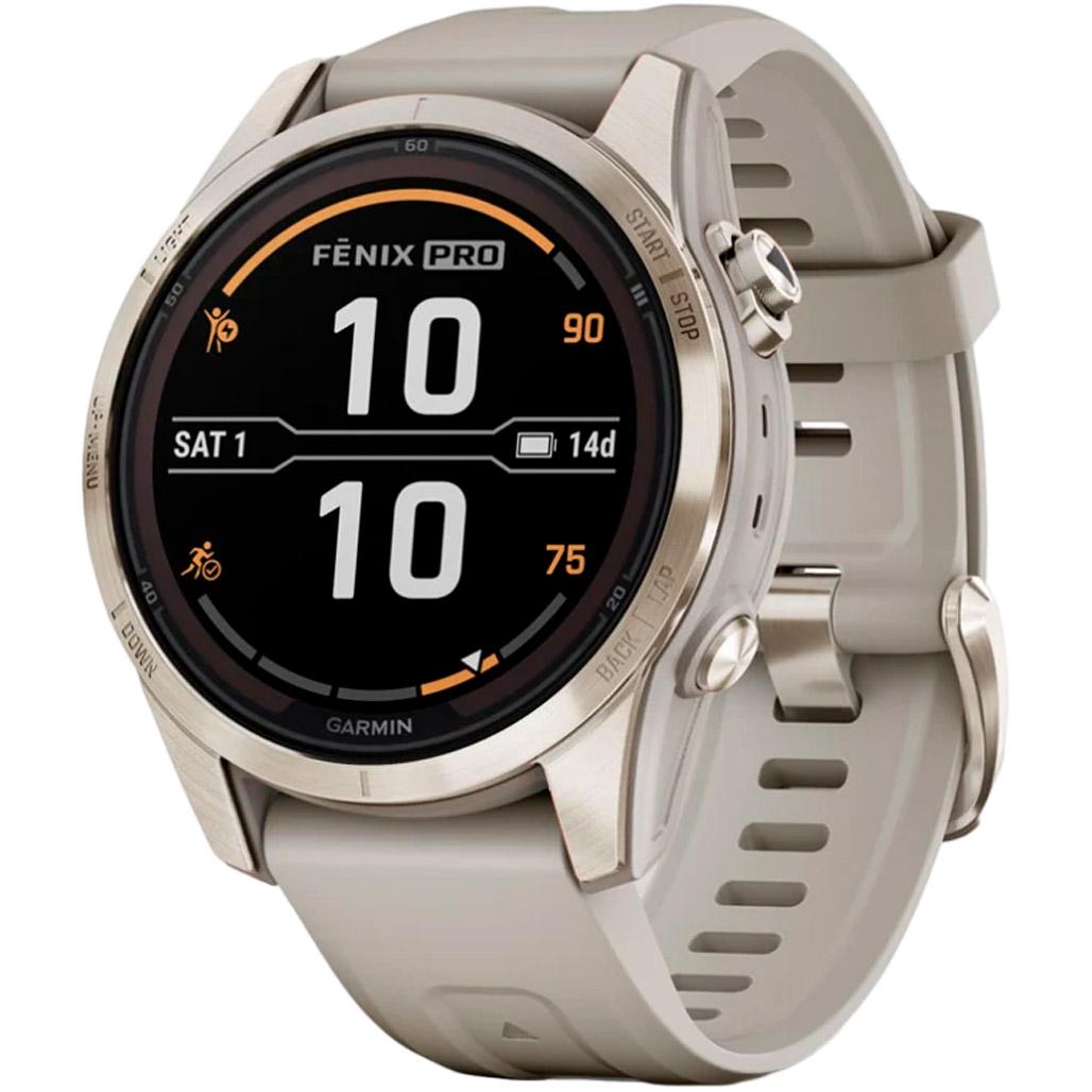 Смарт-годинник Garmin Fenix 7S Pro Sapphire Solar Edition 42 мм Soft Gold with Light Sand Band (010-02776-14)