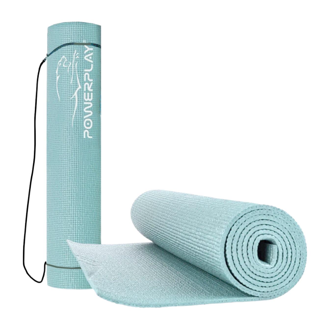 Килимок для йоги та фітнесу PowerPlay 4010 PVC Yoga Mat М'ятний (20176184) - фото 4