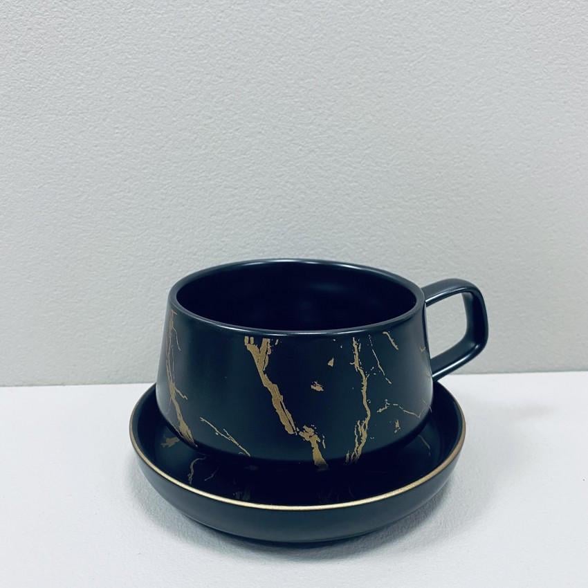 Чашка з блюдцем BonaDi 805-731 Мармурова Розкіш порцеляна 320 мл (2388143489)