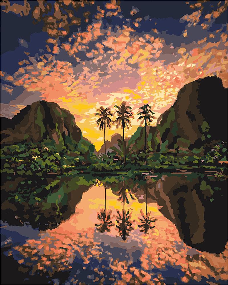 Картина по номерам Идейка "Багряная лагуна" 40х50 см (KH2737)