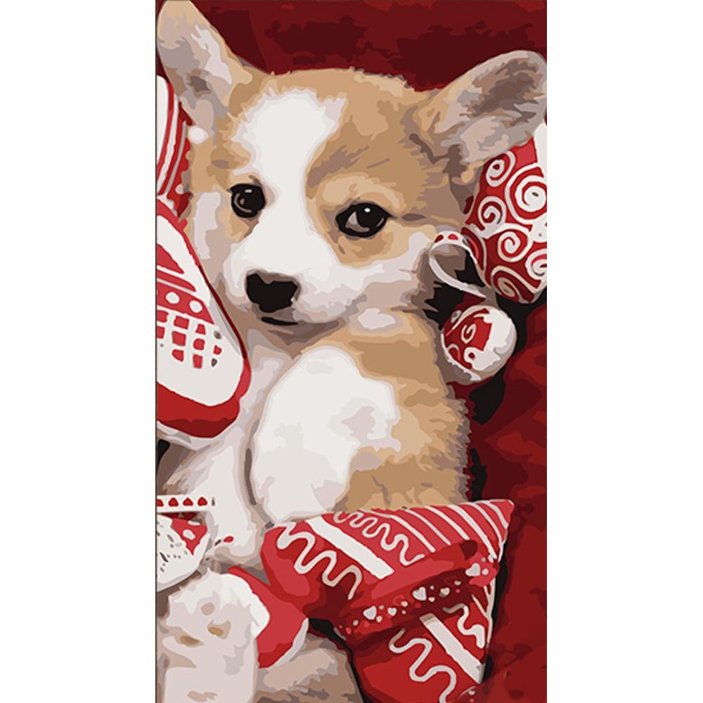 Картина по номерам Strateg Собака с мягкими сердцами 50x25 см (Str-WW234)