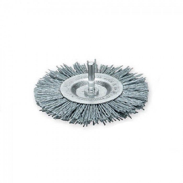 Щетка цилиндрическая Lessmann 100 мм хвостовик 6 мм полимерабразивный ворс зерно 80/1,2 мм 4500 об/мин 410158 (13684)