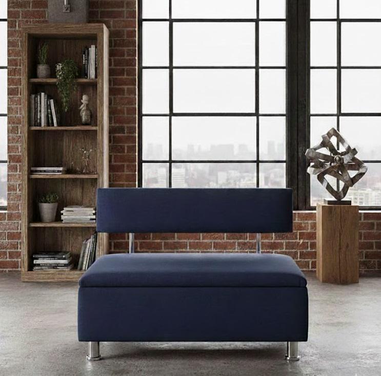 Диван для зоны ожидания Сompakt жаккард 100 см Синий (32144266)