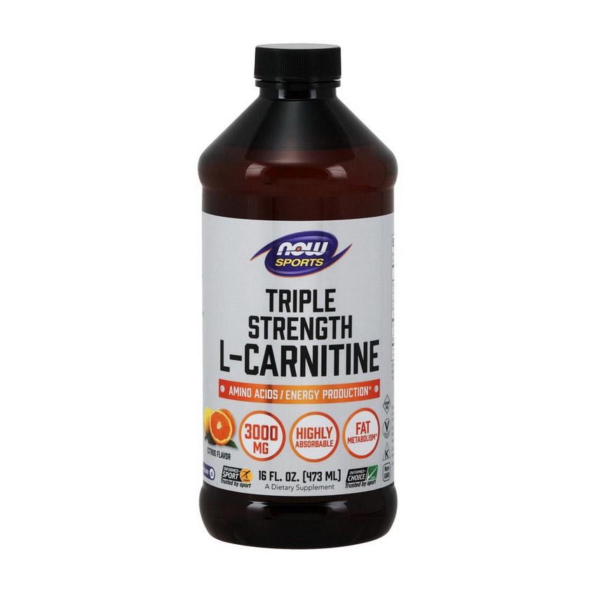 Жиросжигатель L-карнитин NOW L-Carnitine Liquid 3000 mg 473 мл Цитрус