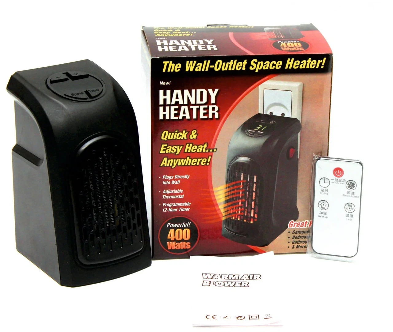 Обогреватель портативный Rias Handy Heater с пультом 400 W Black (3_02395) - фото 5