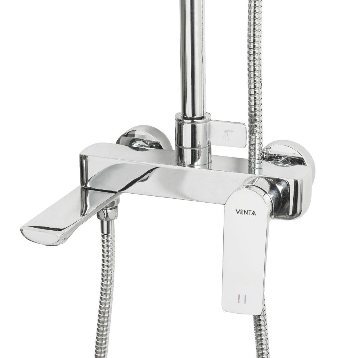 Душевая система тропический душ Venta BF605SC однорычажная в ванну нержавеющая сталь врезная - фото 2