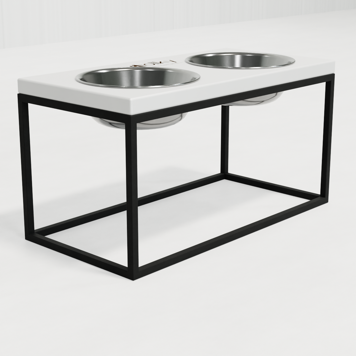 Миски на подставке для средних и больших собак Hollky Base L 2х0,95 л (BL-422120-BLWH) - фото 4