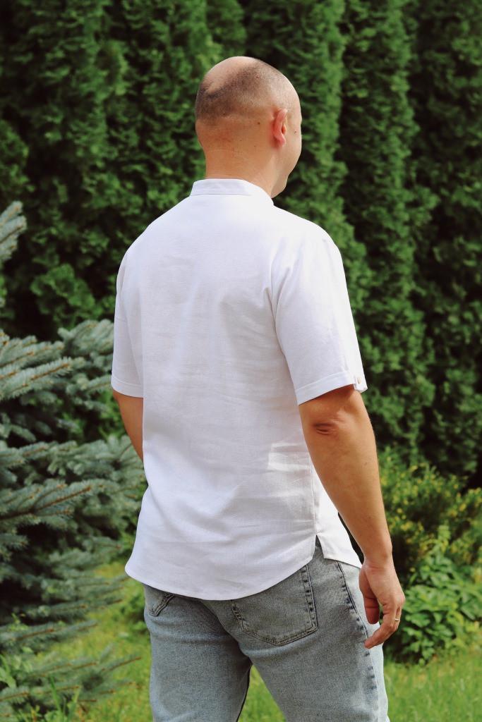 Рубашка мужская льняная S/М Белый (0001858-S/М) - фото 7