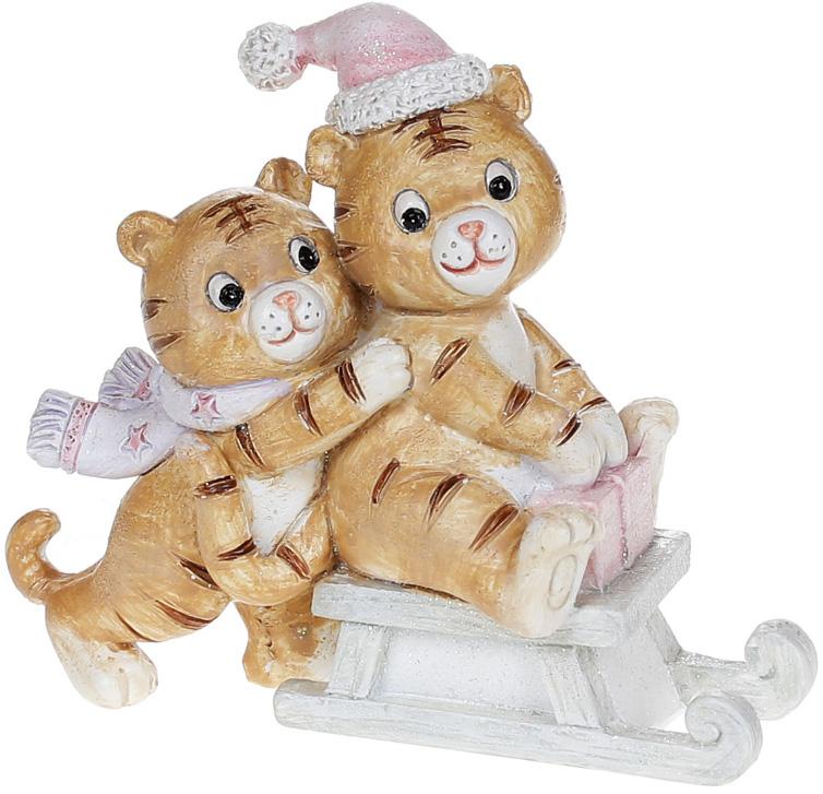 Статуэтка декоративная Тигрята на санках 10,5 см (BD-707-018)