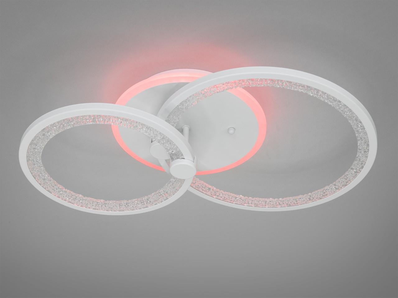 Люстра светодиодная 8180-2WH-LS кольцами в спальню с диммером 55W на 8 м2 Белый (2462621370) - фото 3 Люстра светодиодная 8180-2WH-LS кольцами в спальню с диммером 55W на 8 м2 Белый (2462621370) - фото 3