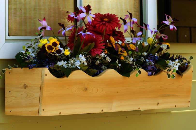 Цветочник подоконный из дерева Макамба Ваниль (ПЦТ-000902)