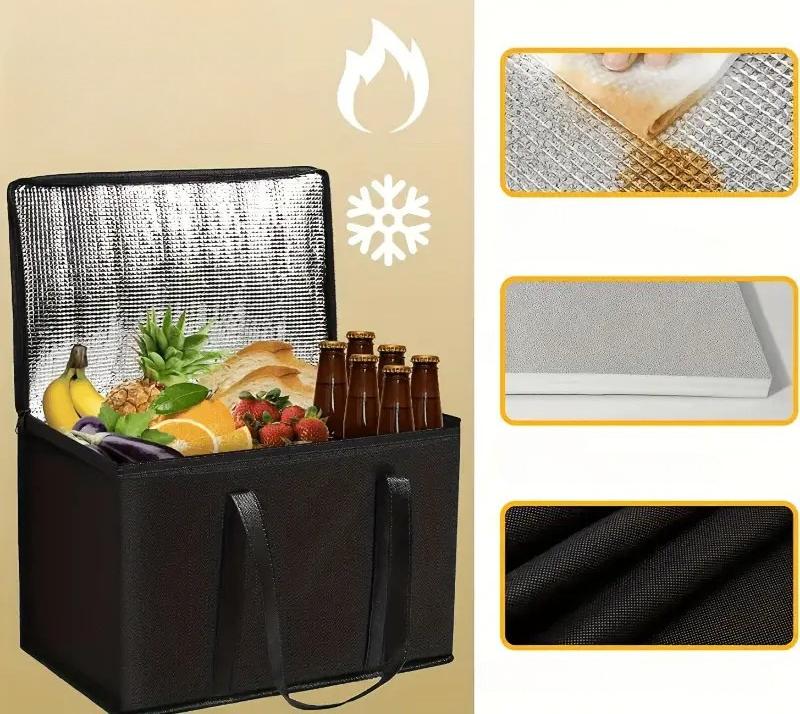 Термосумка для сохранения температуры термоизолированная для еды и напитков 41х33х26 см 35 л Черный (D-0148) - фото 4 Термосумка для сохранения температуры термоизолированная для еды и напитков 41х33х26 см 35 л Черный (D-0148) - фото 4