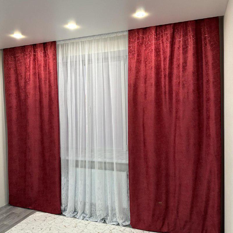 Шторы Лорен жаккардовые 1,5х2,7 м 2 шт. Бордовый - фото 1 Шторы Лорен жаккардовые 1,5х2,7 м 2 шт. Бордовый - фото 1