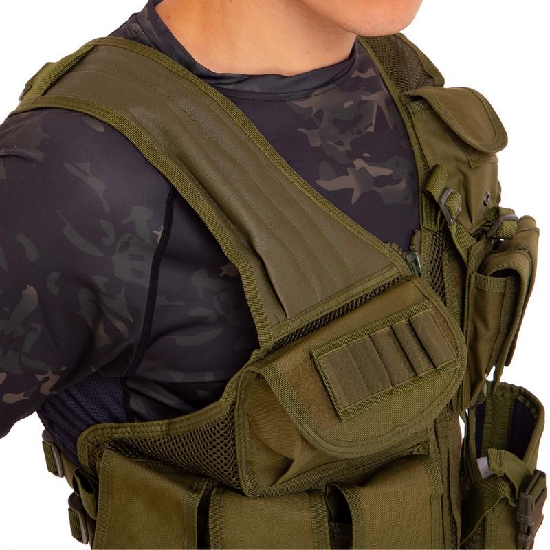 Розвантажувальний жилет універсальний на 8 кишень SP-Sport Оливковий (ZK-27) - фото 5 Розвантажувальний жилет універсальний на 8 кишень SP-Sport Оливковий (ZK-27) - фото 5