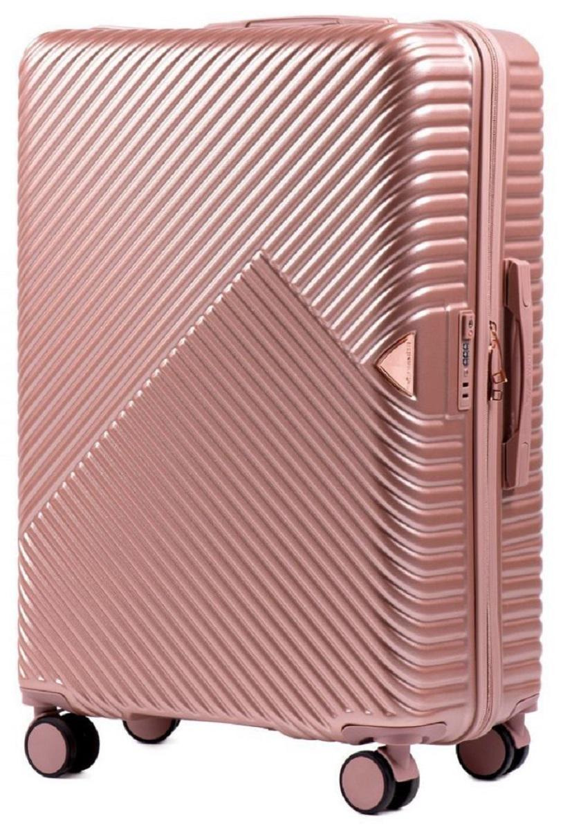 Валіза пластикова Wings wn01 велика Золотисто-рожевий (Wp00300)
