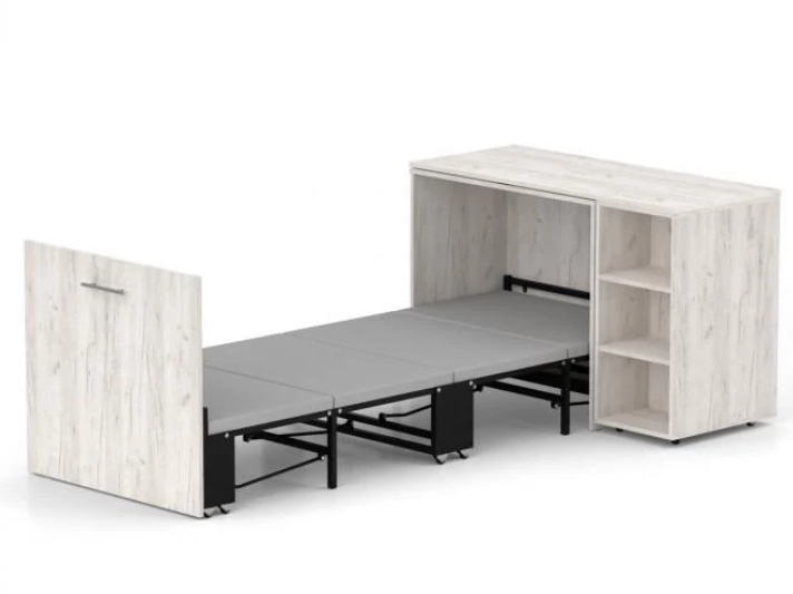 Кровать-трансформер/письменный стол/тумба/комод Knap Knap Sirim-C2 4в1 121х216х77,8 см Дуб крафт Белый