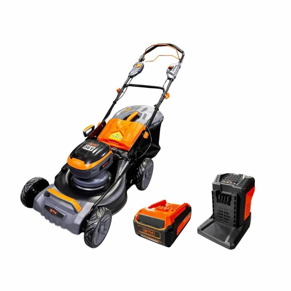 Газонокосарка акумуляторна самохідна GTM LM56/480SP-V KIT 48 см/25-80 мм/55 л/BL/GTM 56 В/комплект