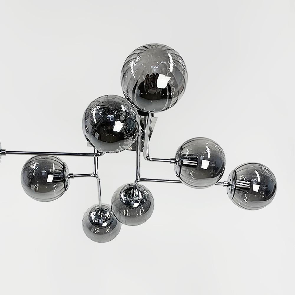 Люстра современная потолочная на 8 графитовых плафонов Хром (2693/8 (new) CH/GR) - фото 2