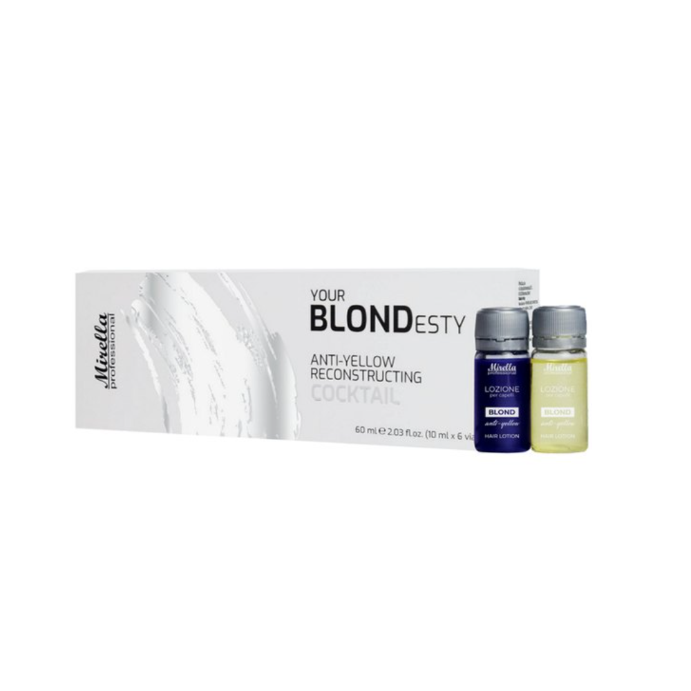 Коктейль-реконструктор для волосся з антижовтим ефектом Mirella Professional Your Blondesty Anti-Yellow Reconstructing Cocktail 6x10 мл